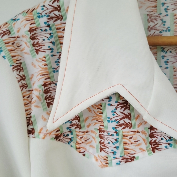 Vintage 70's Disco Collar Button Up Shirt M/L - Picture 3 of 9